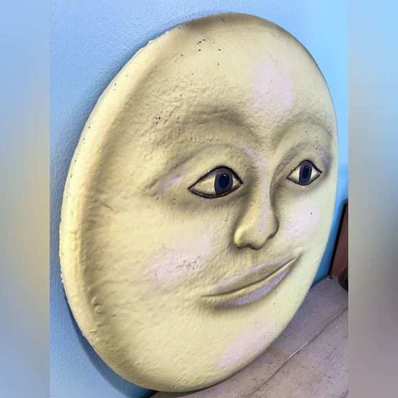 Vintage Moon,hanging moon,Man in the moon,nursery room decor,large Moon Wall Art - Picture 2 of 8